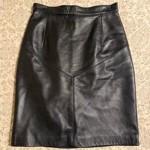 Vintage Black Leather Skirt